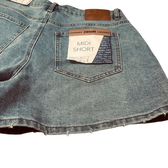 Project Rebel Women's Sustainable Denim Midi Shorts Blue.Size 11 - Picture 4 of 8